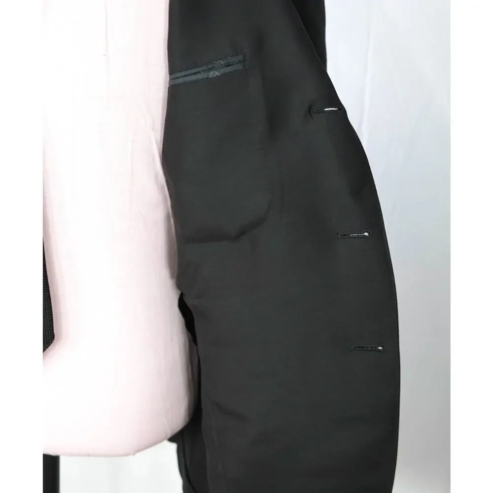 $1,495 EIDOS By ISAIA - Black PURE SILK Blazer - 40R